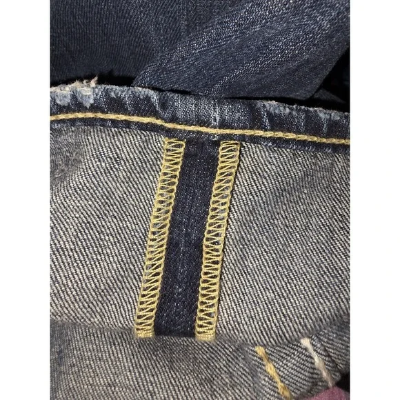 Big Star Selvaged Jeans 36 R. Dark Blue Destreed.